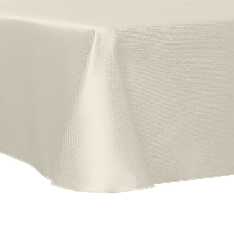 Herringbone - Fandango Tablecloth, Ivory Cream, 10, 60" W x 102" L Oval