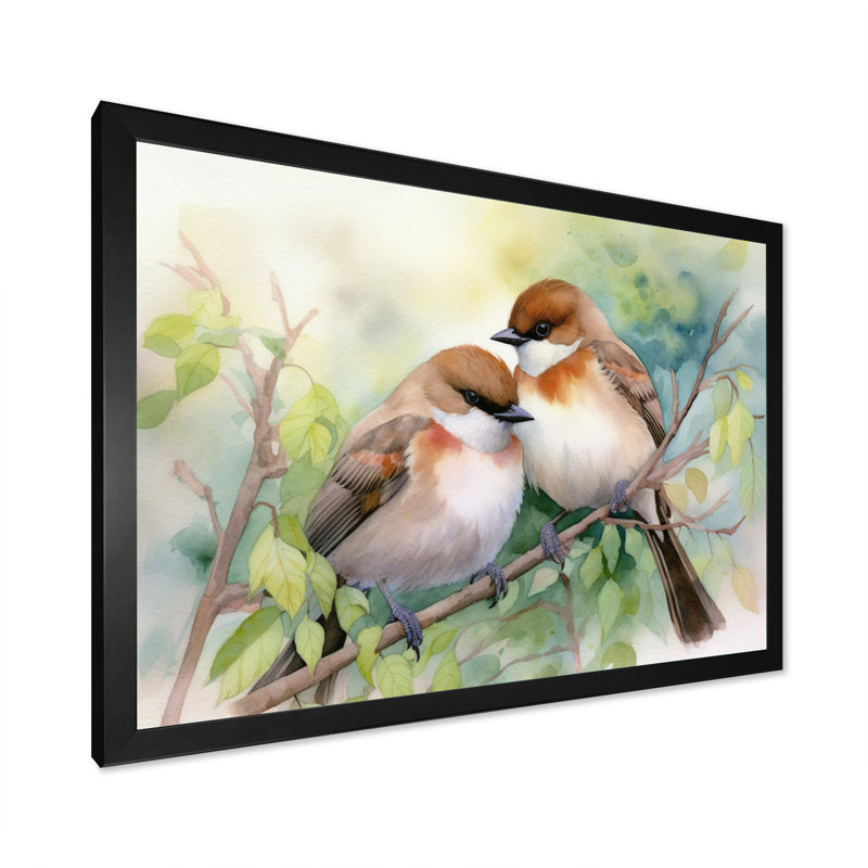 Birds of Spring III, reproduction d'art sur toile, H 34 po x l 44 po x P 1,5 po, Cadre simple noir