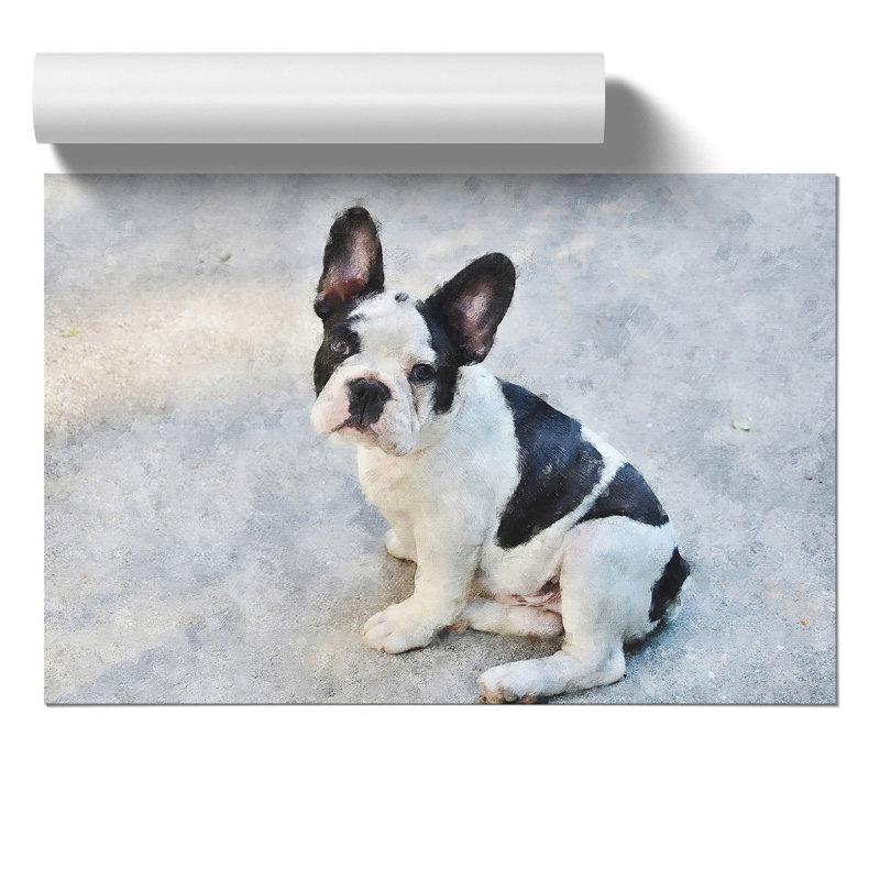 French Bulldog Painting - Frameless Print, 21cm H x 30cm W x 0.1cm D