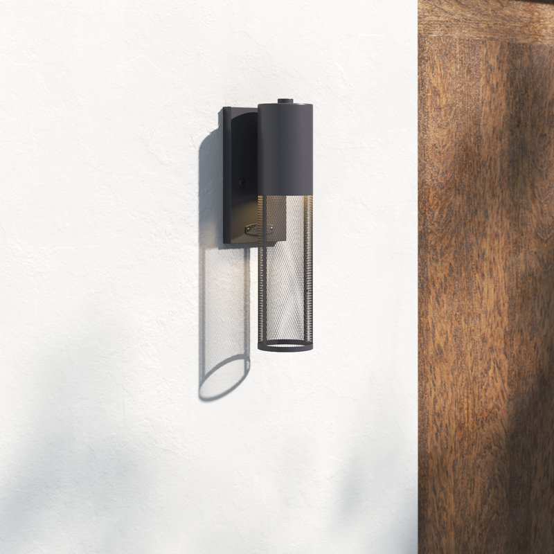 Derek Aluminum Wall Light, Black, 14.5" H x 4.5" W x 4.8" D, Incandescent