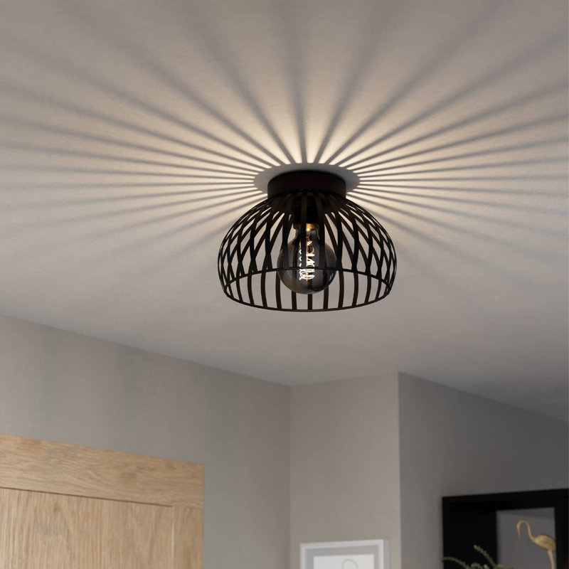Alyworth Flush Mount, Black, 18" H x 28" W x 28" D