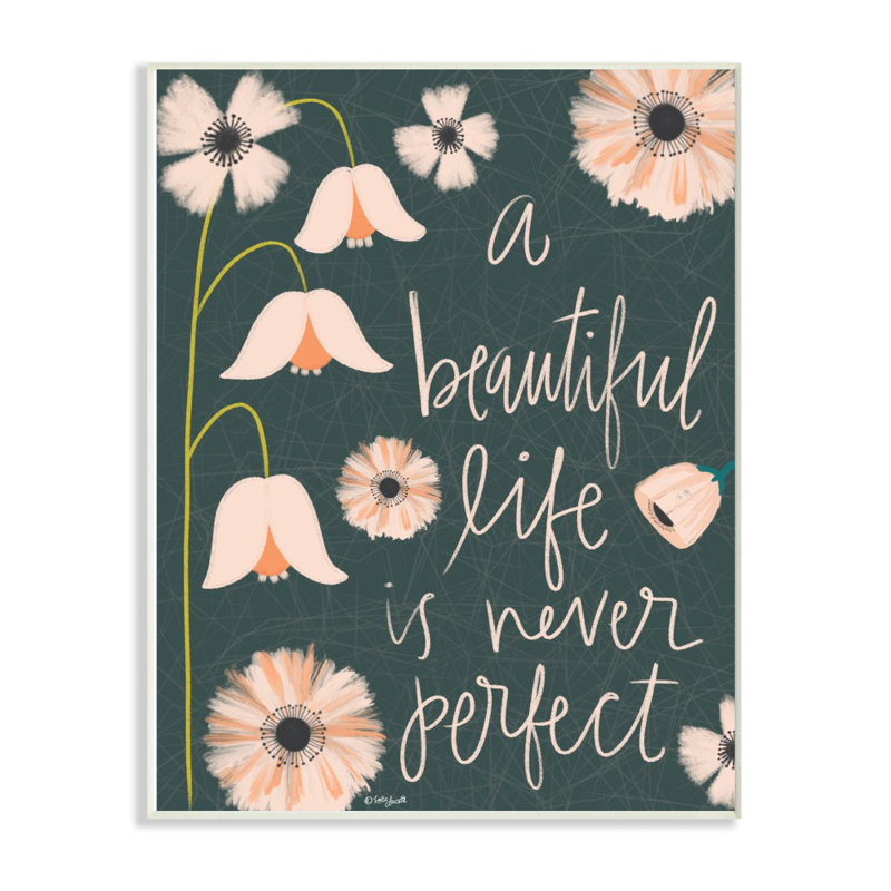 «A Beautiful Life is Never Perfect», ensemble d'impression sur toile panoramique, H 15 po x l 10 po, Plaque murale