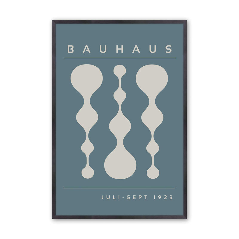 Strom Blue Retro Bauhaus, affiche II, H 25,25 po x l 19,25 po, Zinc patiné