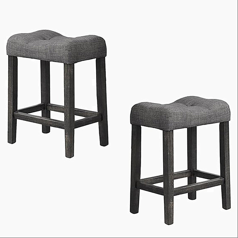 Ensemble de 2 tabourets de comptoir à hauteur de comptoir, tabouret de style transitionnel avec repose-pieds capitonné, tabouret de bar