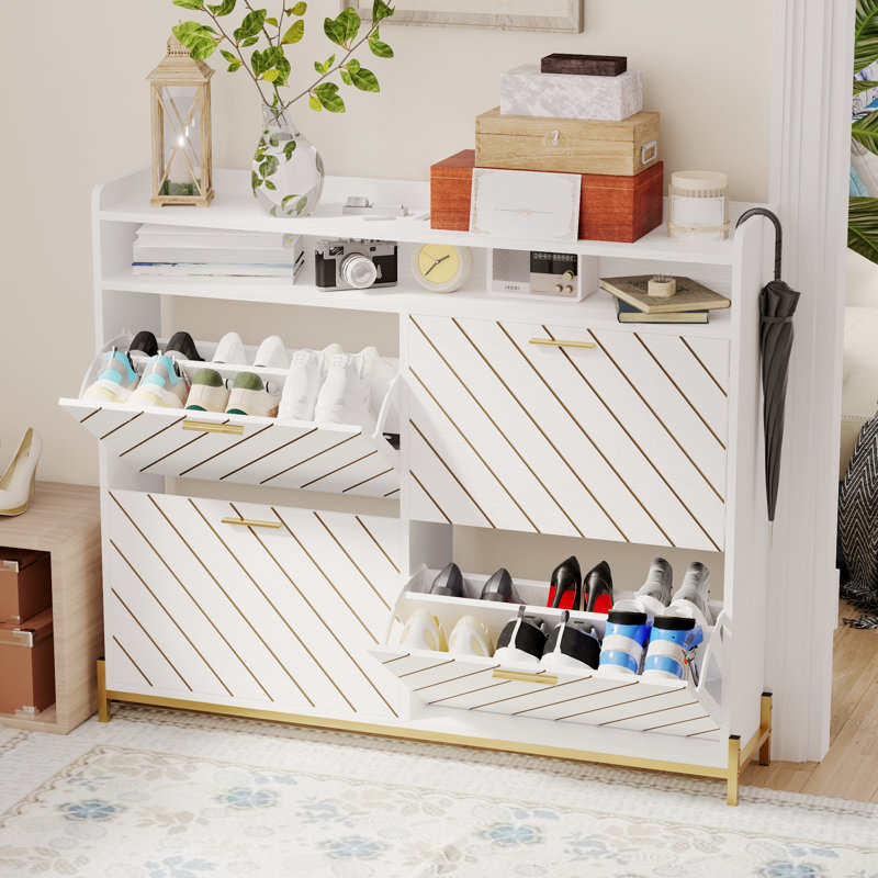 Armoire de rangement pour chaussures, armoire de rangement pour chaussures, Blanc