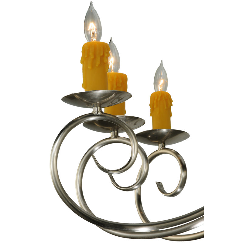 Lustre classique / traditionnel à 6 lumières de style bougie Elon