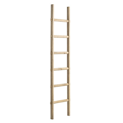 Rangement décoratif en bois pour échelle pour le salon et la maison - Échelle inclinée murale moderne pour porte-couvertures et rangement multi-usage - 76 po