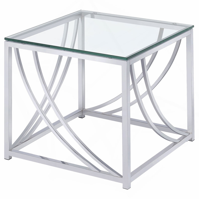 Table de bout carrée en chrome