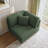 Seemab Upholstered Green Corduroy Armchair with Pillow Back, One Arm Single Chair Module Part For Sectional Sofa-94322388