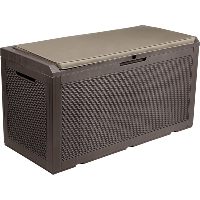 Kazoo 47.9 " W 100 Gallons Water Resistant Resin Lockable Deck Box, Brown
