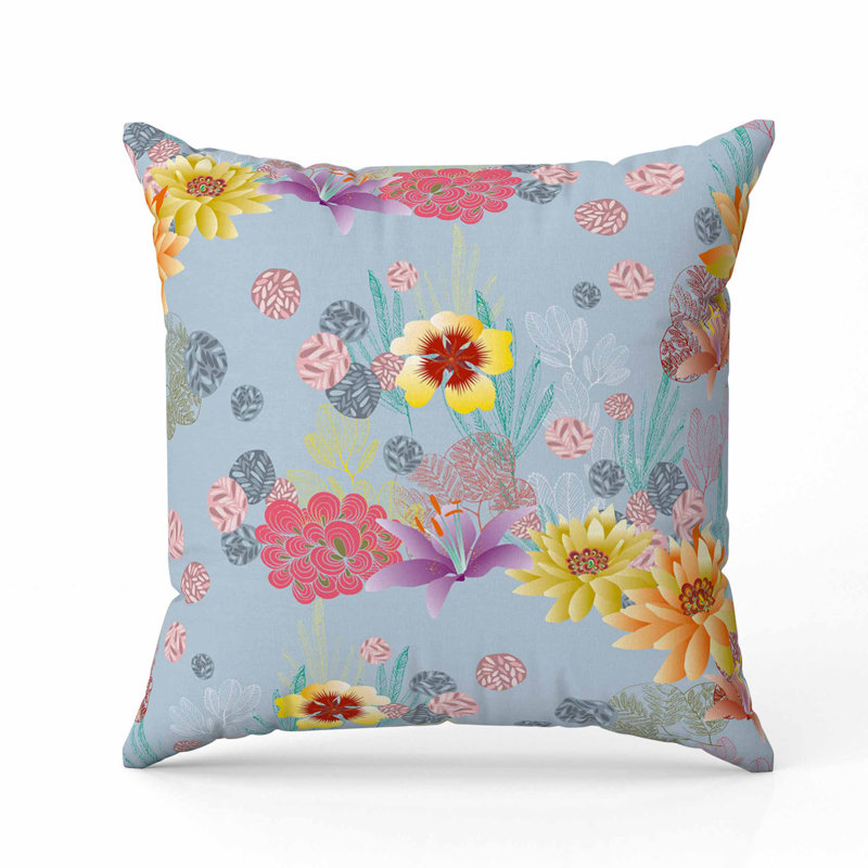 Coussin en faux suède coloré Flora, Carré 26 po