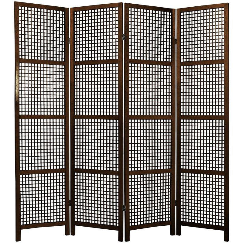 72" x 42" Miyagi Shoji 3 Panel Room Divider, Walnut, 4