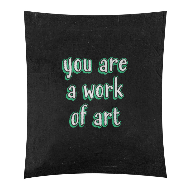 Tapisserie en polyester tableau noir quot, H 27,5 po x l 37,5 po, Vert