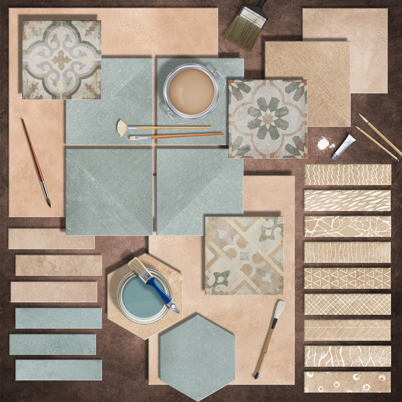 Atlas Hex 8-5/8 In. X 9-7/8 In. Porcelain Floor And Wall Tile, Gray