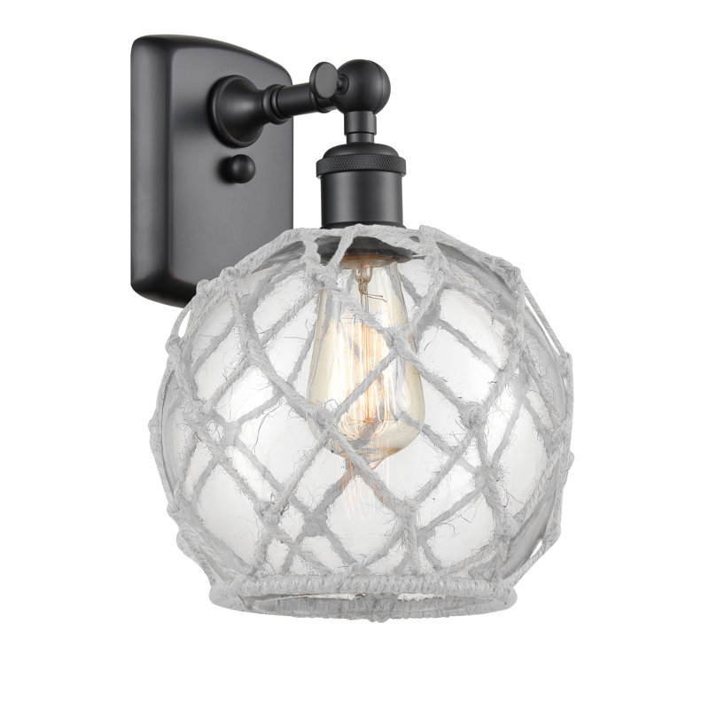 Applique murale articulée à 1 lumière Larocque, Ampoule DEL 6 watts Vinage, Transparent avec cordon blanc, Brun mat