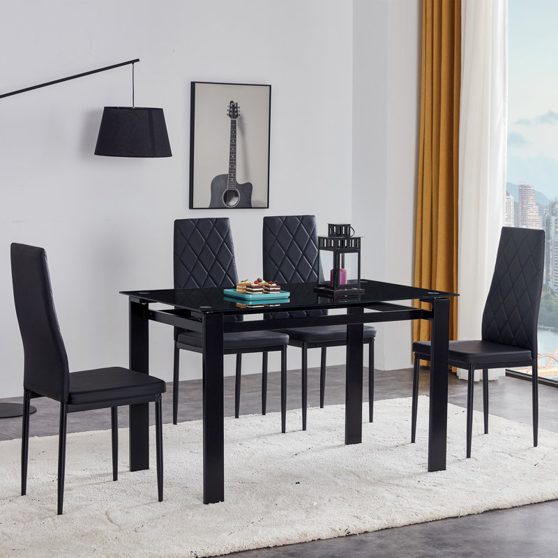 Ensemble de table de salle à manger 5 pièces, table et chaise, H 29,53 po x L 47,3 po x l 27,6 po
