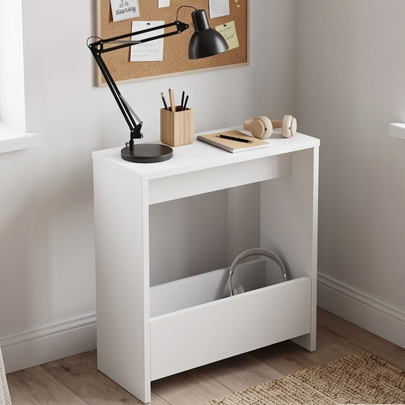 End Table, White Wood