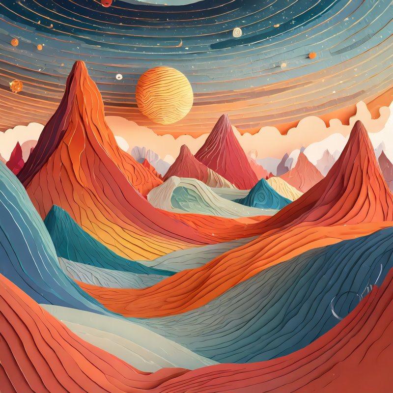 Horizon montagneux, H 24 po x l 24 po