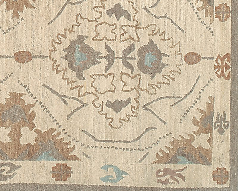 Samkara Wool Oriental Area Rug in Beige/Neutral, Rectangle 12' x 16'
