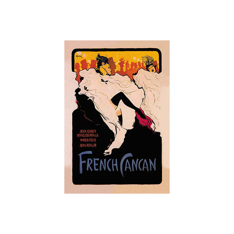 Publicité rétro french cancan, H 66 po x l 44 po x P 1,5 po