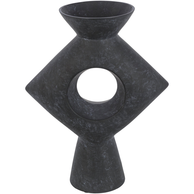 Fitzpatrick Ceramic Table Vase, Dark Gray