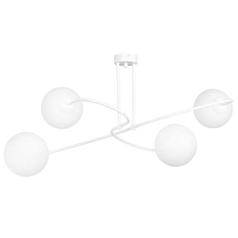 Faro Glass Semi Flush Mount, White