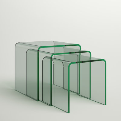 Mariana Glass Top Sled Nesting Tables