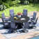 9 Pieces Patio dining set with 60" Round Dining Table and 8 Textilene Swivel Chairs