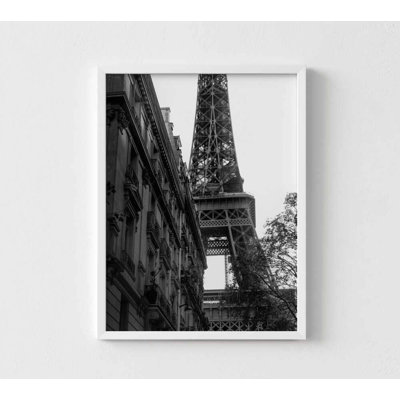 Art mural Paris: Tour Eiffel noire et blanche - décor minimaliste