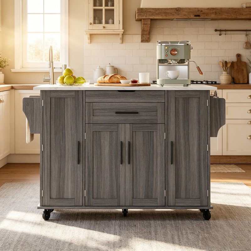 Kitchen Island, Gray