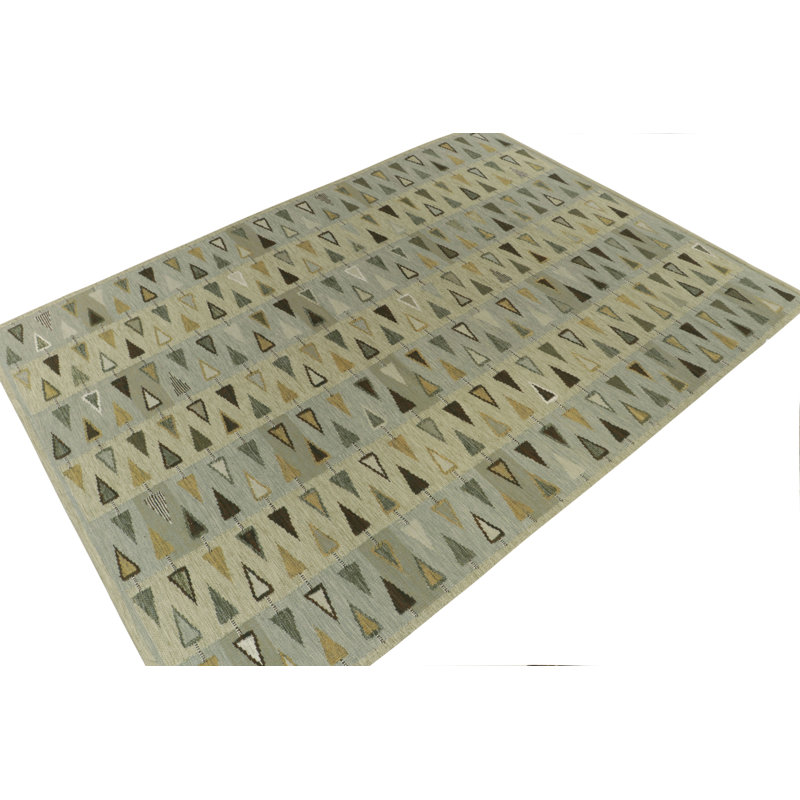 Scandinavian Wool Geometric Area Rug, Rectangle 5' x 7'
