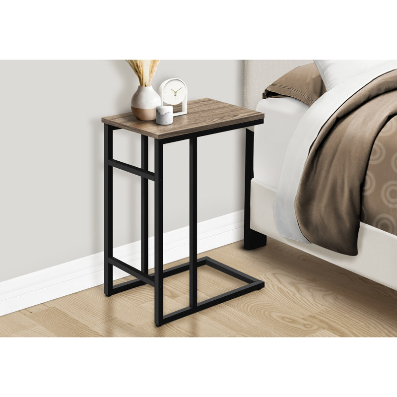 Table d'appoint pour salon - taupe, métal avec design noir contemporain