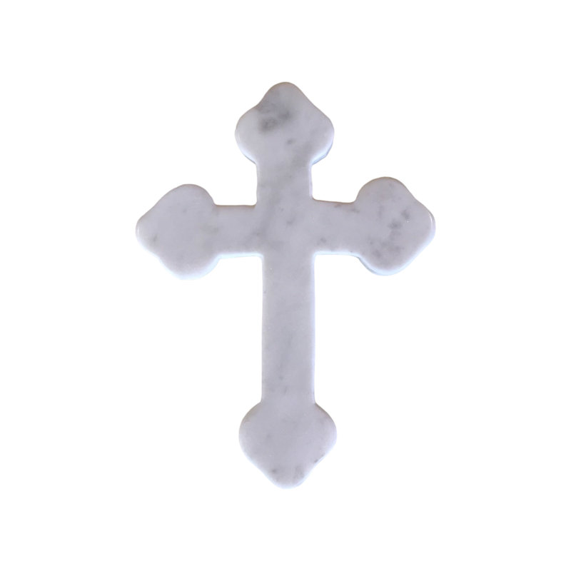 Croix de marbre blanche St Rosalia