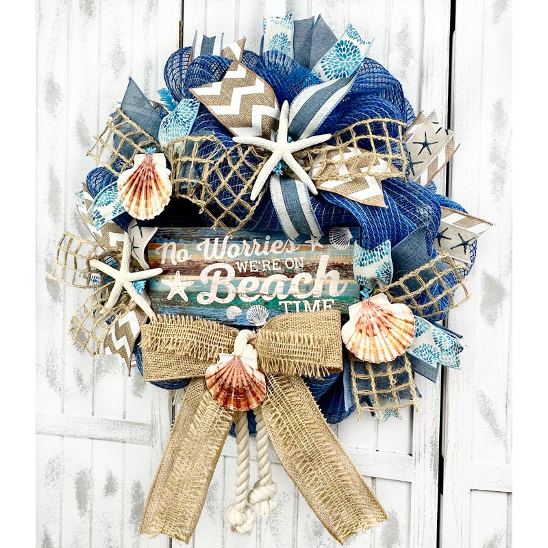 Couronne de toile de jute bleue No Worries