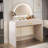 Lederman Makeup Vanity Table with Touch Screen Lighted Mirror, Dressing Table with A Drawer and Curved Edges