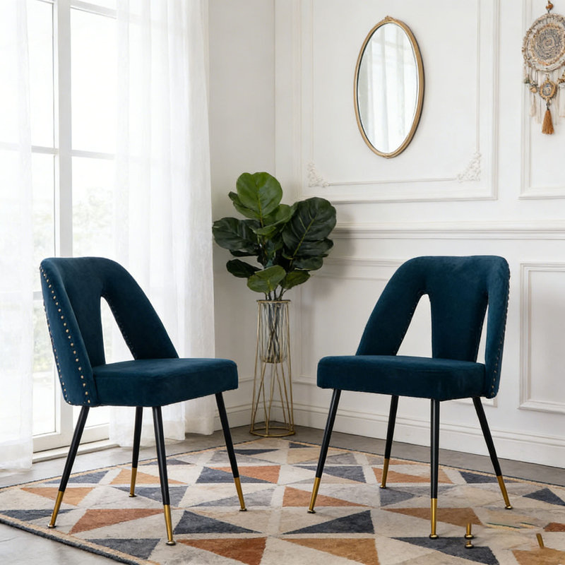 Chaise de salle à manger moderne, Bleu