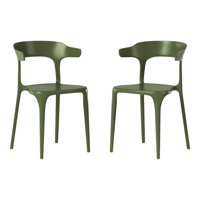 Chaise de salle à manger d'extérieur empilable, Vert