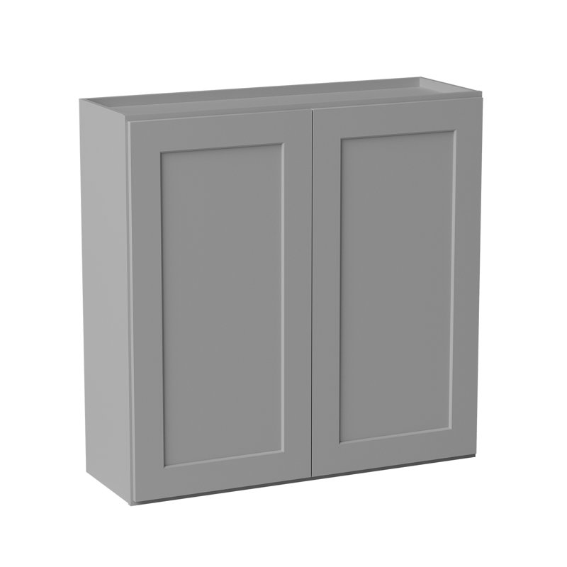 Armoire de cuisine en bois massif prête à assembler, Gris, H 36 po x l 36 po x P 12 po