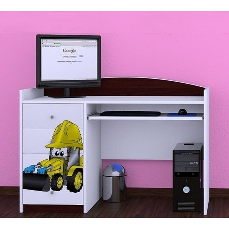 Iain 125cm Computer Desk, Dark Brown