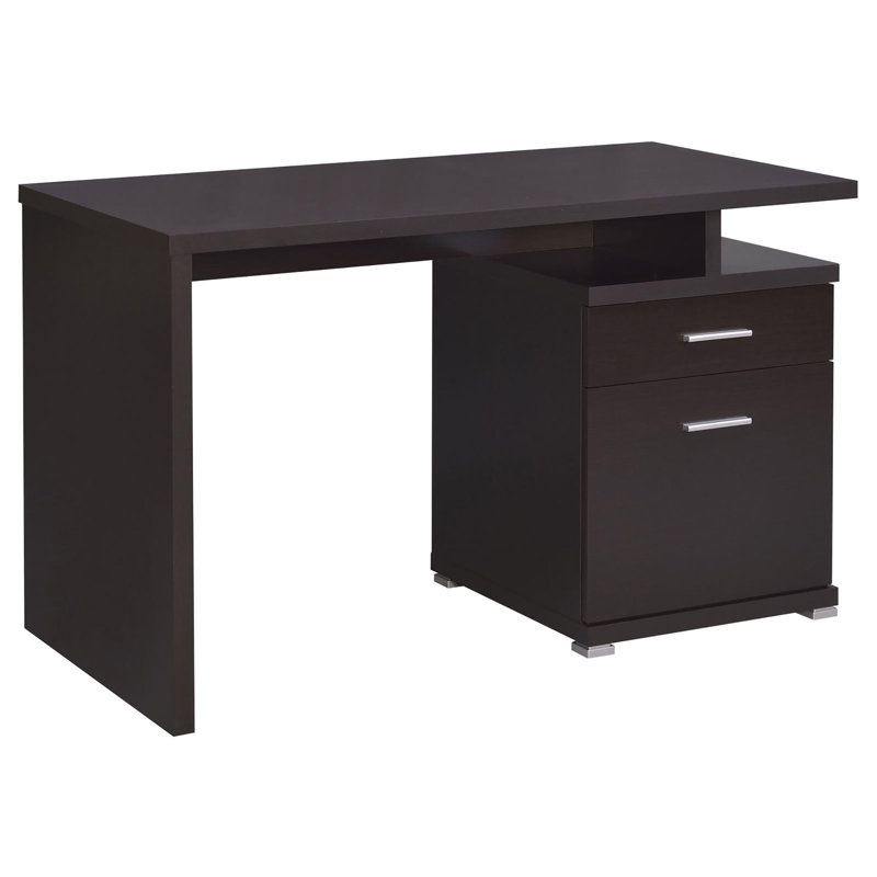 Bureau réversible à 2 tiroirs, Brun
