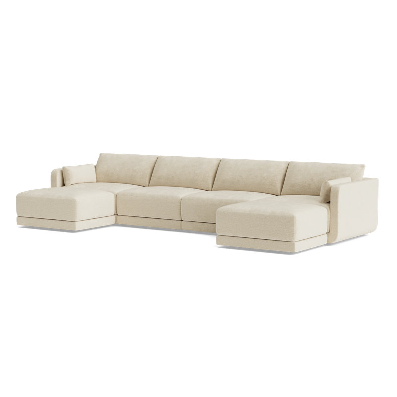 Eva Sectional, Plush Woven - Tan
