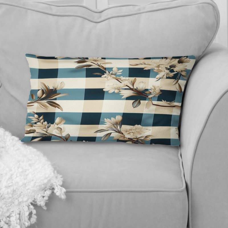 Coussin Nautical Vintage Floral Stripes I - Plaid