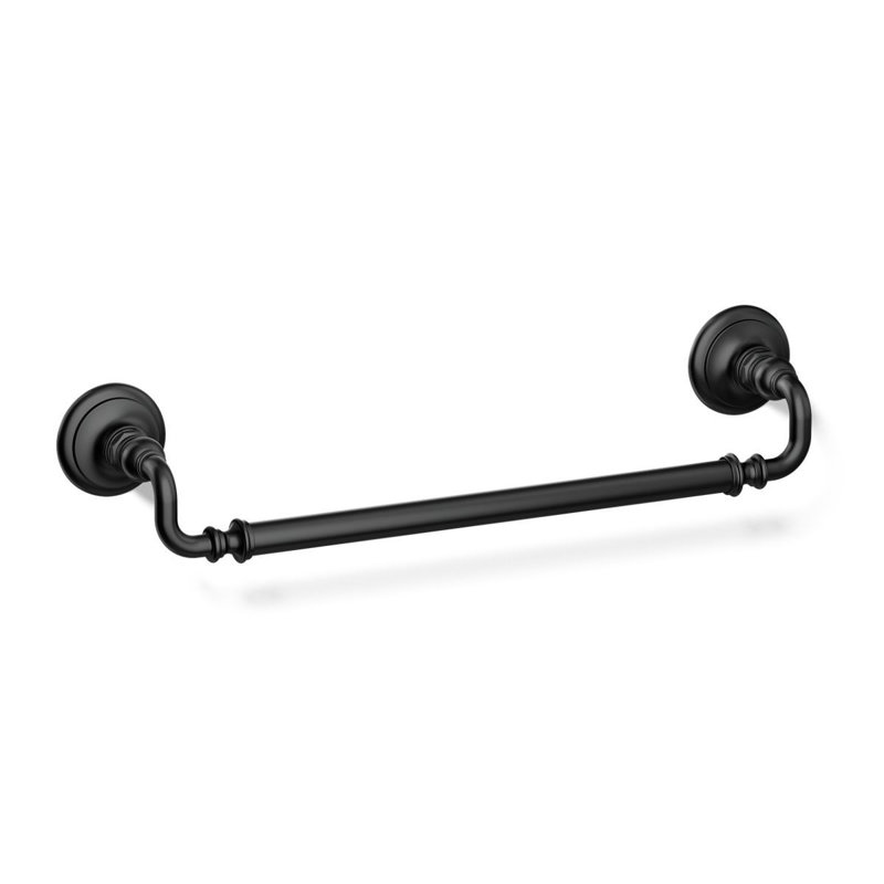 Artifacts Wall Mounted Towel Bar, H 3 po x l 18 po, Noir mat