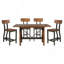 Table de salle à manger à hauteur de comptoir rustique brun et bronze industriel