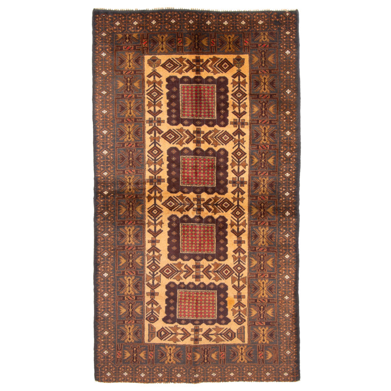 Tapis brun Rizbaft 3 pi 4 po x 6 pi 2 po