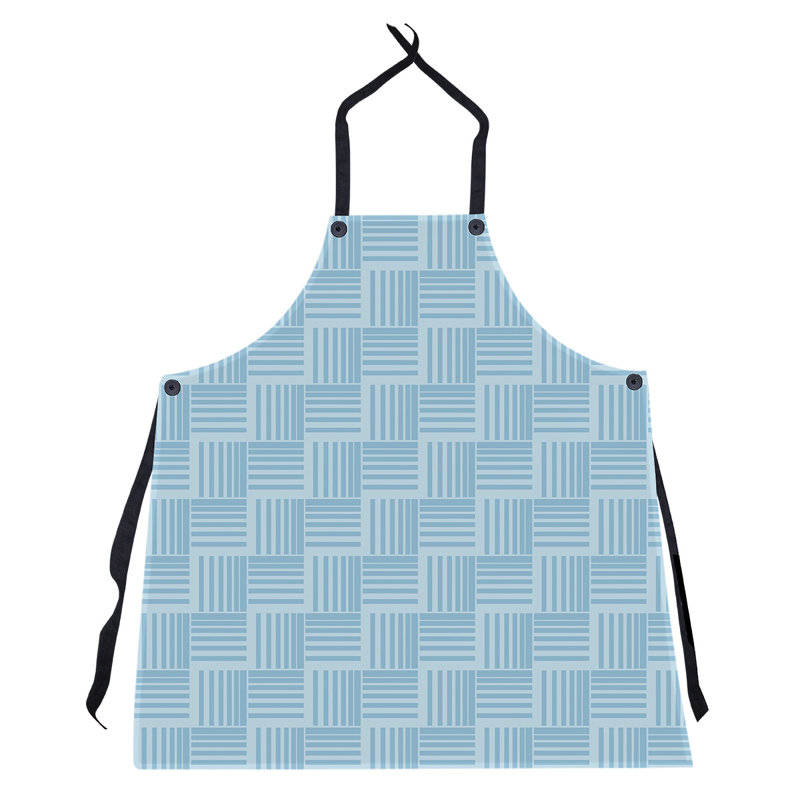 Tablier à rayures nattés classique, Bleu sarcelle / bleu clair