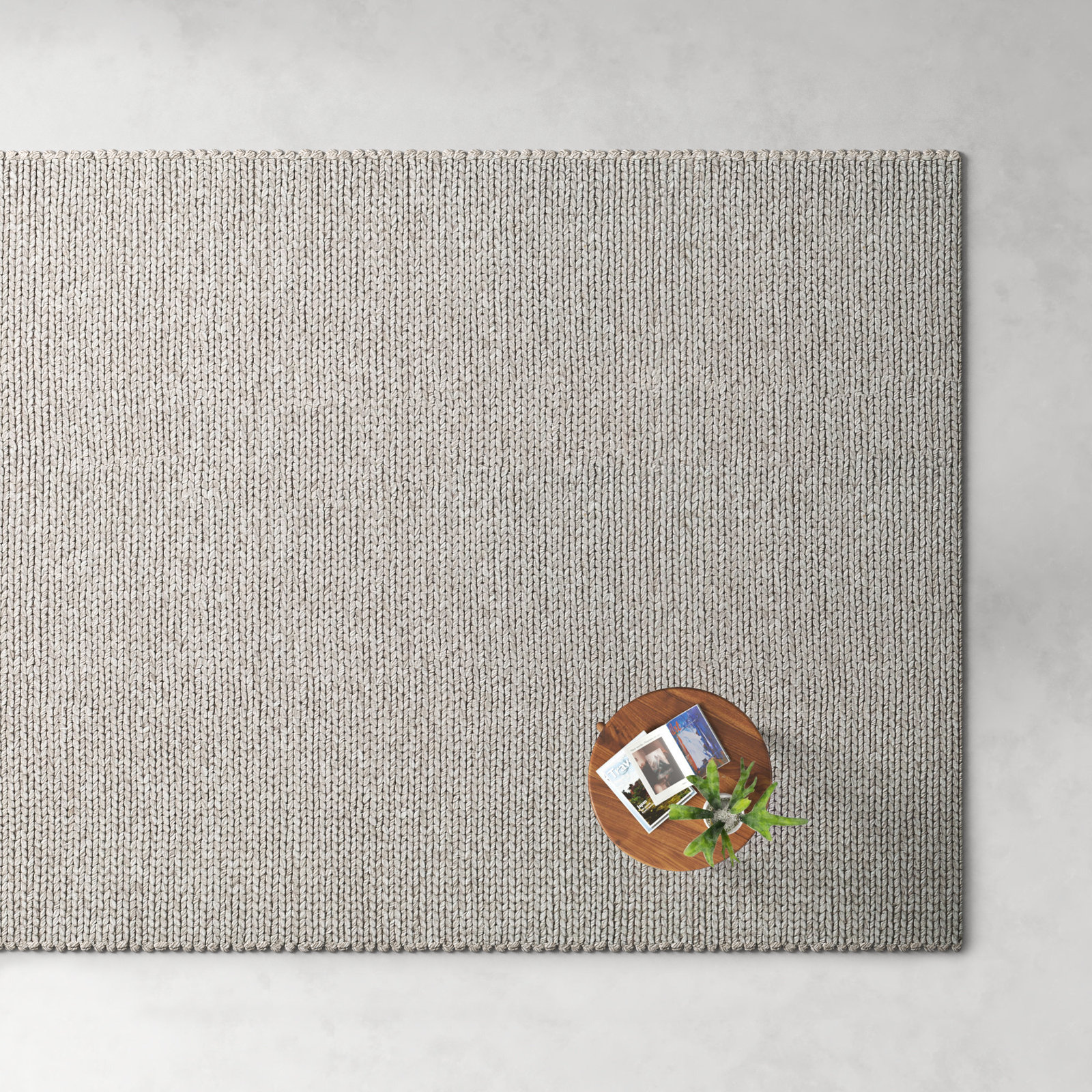 Ithaca Light Gray Ivory Hand-Woven Rug, Rectangle 8' x 10'