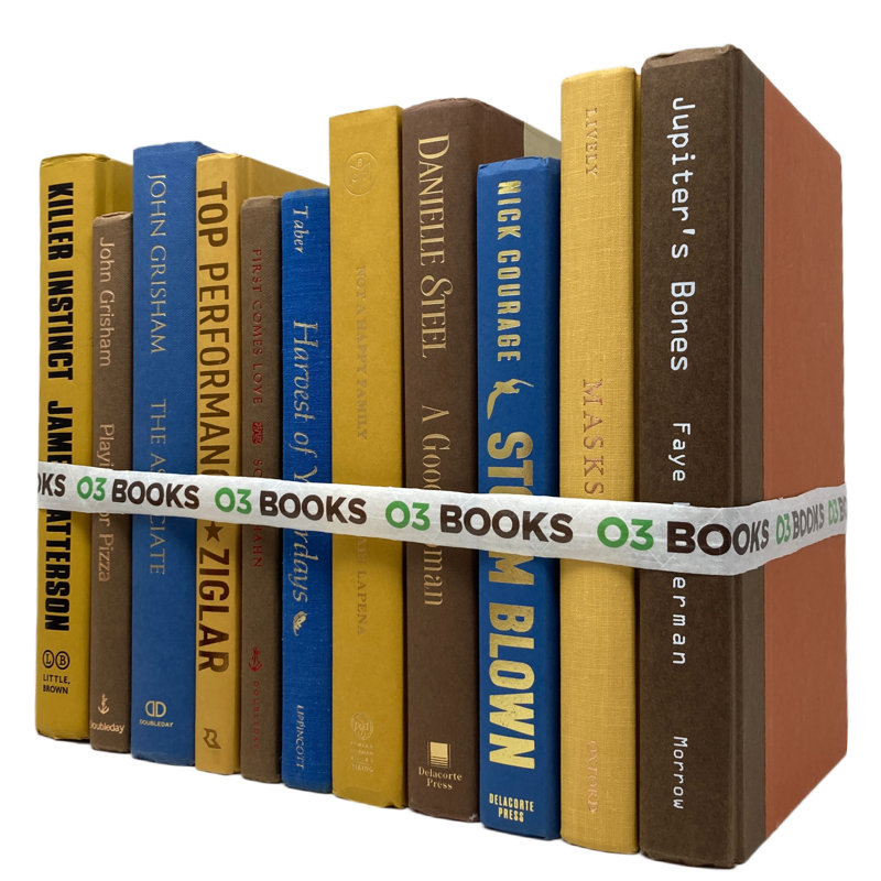 Livres décoratifs Golden Shores - jaune, brun clair et bleu