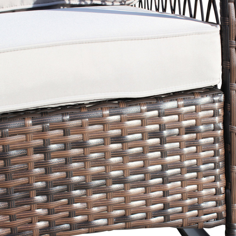 Chaise berçante d'extérieur avec structure en acier et coussin moelleux épais - Meubles de jardin