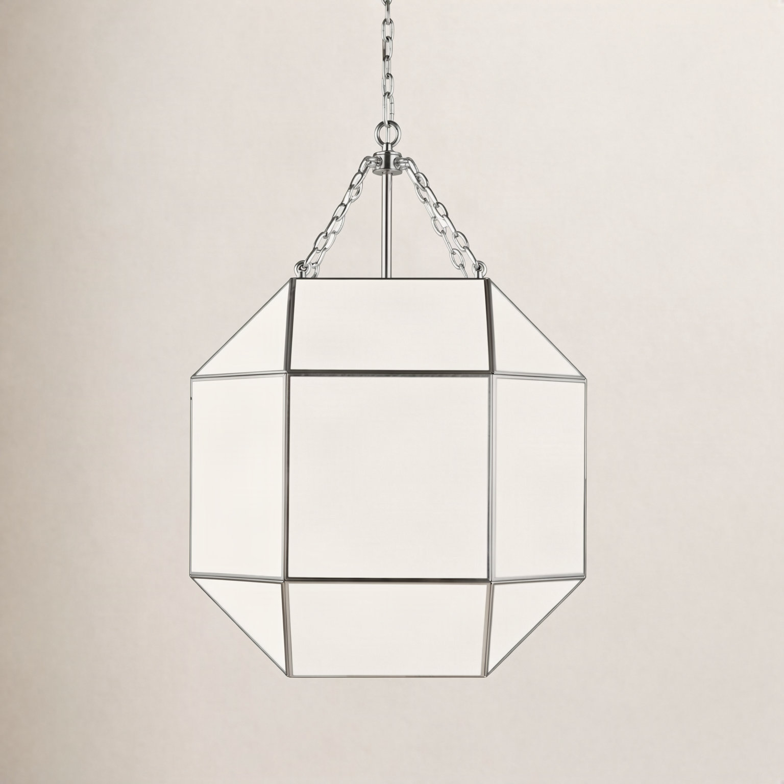 Reid 4 Light Glass Dimmable Pendant, No, Brushed Nickel